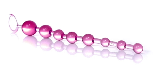 Анальные бусы розовые гелевые Jelly Anal Beads SKN-ANL033 - 2