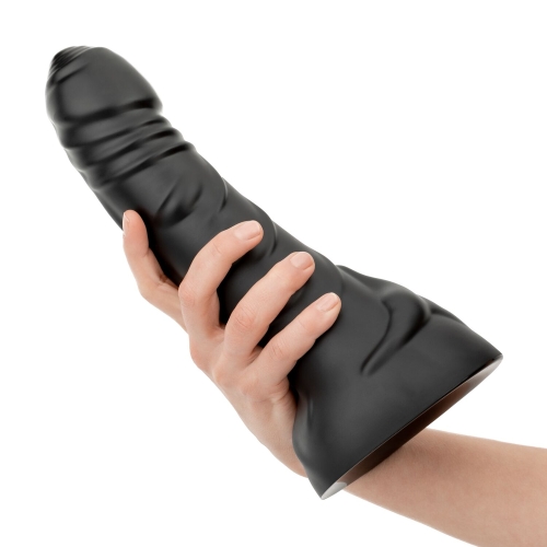 Величезний фалоїмітатор на присосці чорного кольору BUTTR Hawk Curved Anal Dildo - 8