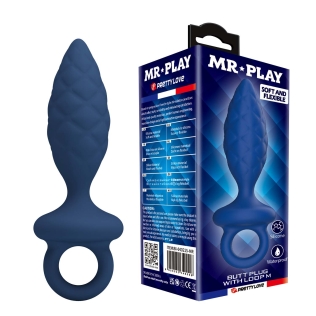 Анальная пробка с кольцом синяя LYBAILE MR.PLAY размер M