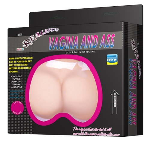 Мастурбатор вагіна та анус з вібрацією тілесного кольору LYBAILE BAILE VAGINA AND ASS - 12