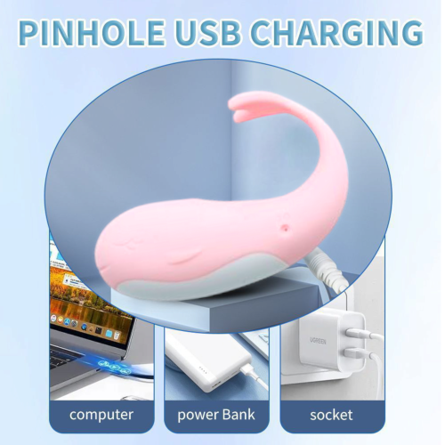 Виброяйцо вагинальное с пультом ДУ цвет розовый Cottelli Collection Cute whale - 3