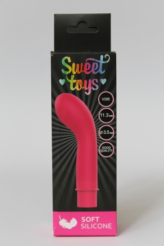 Вібратор силіконовий вагінальний для точки G яскраво-рожевий SWEET TOYS - 3
