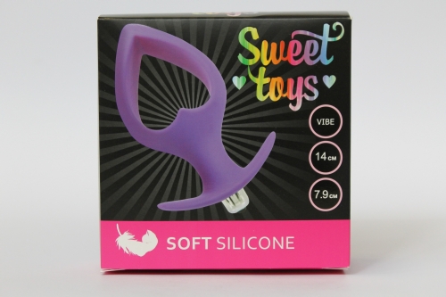 Втулка анальна з вібрацією Sweet Toys L 140 мм d 79 мм, Колір Фіолетовий - 4