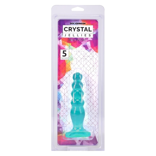 Анальні кульки бірюзові Doc Johnson Crystal Jellies - Anal Delight - 5 Inch - 2