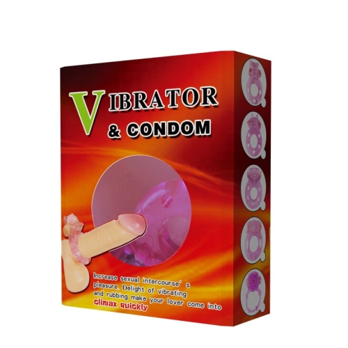 Ерекційне кільце з вібрацією і стимуляцією клітора LYBAILE Vibrator &amp;amp; condom рожевий - 9