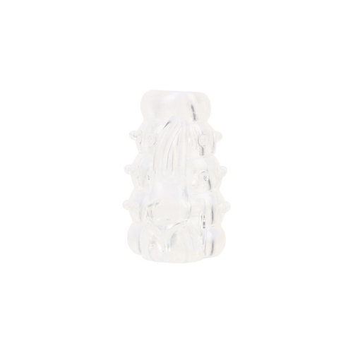 Вибронасадка на член со стимуляцией клитора прозрачного цвета Screaming Bunny Vibrating Enhancer - 3