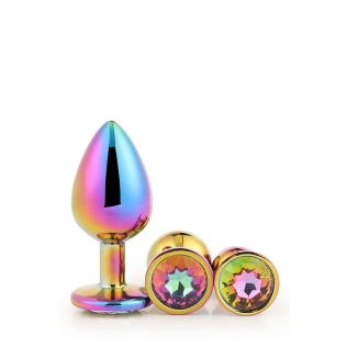 Набор анальных пробок радужных с радужным камнем Dream Toys Gleming Love