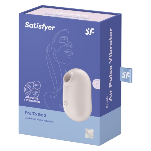 Вибратор с вакуумной стимуляцией клитора бежевого цвета Satisfyer Pro To Go 2 - 7