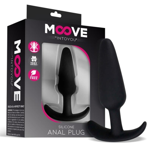 Анальна пробка із медичного силікону чорна Intoyou Silicone Butt Plug Small - 1