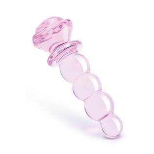 Фалоімітатор ялинка у формі бутона троянди зі скла рожевого кольору Dream Toys Glaze Glass