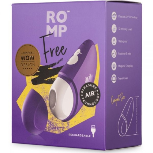 Вакуумный бесконтактный клиторальный стимулятор фиолетовый Romp Free - 3