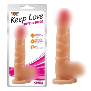 Фалоімітатор реалістичний на присоску з мошонкою бежевий CHISA Keep Love Rhythm Dildo