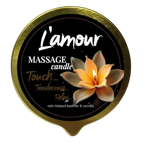 Массажная свеча с ароматом ванили золотая L'amour Rain-Kissed Leather and Vanilla 70 мл - 1
