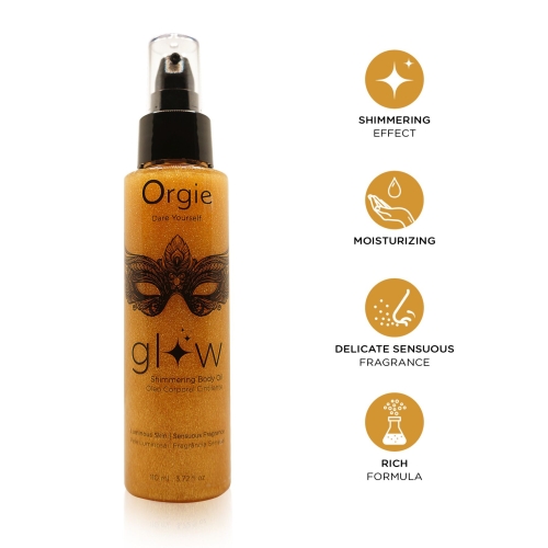 Масло шиммер для тела с афродизиаком Orgie Glow 110 мл - 3