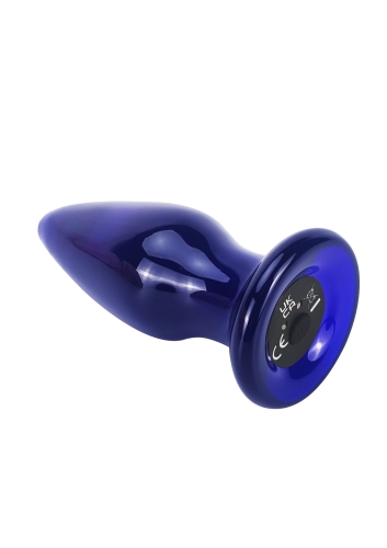 Скляна анальна вібропробка конічної форми синя ToyJoy Buttocks - 6
