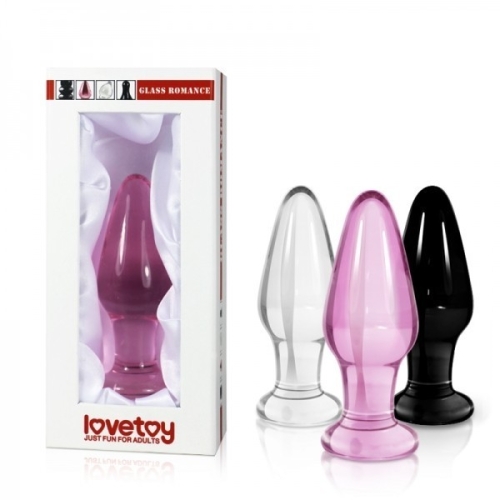 Прозора скляна анальна пробка Lovetoy - 2
