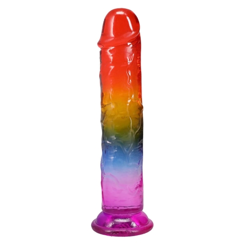 Фалоімітатор реалістичний на присосці райдужний Doc Johnson Crystal Jellies - 8.5 Inch - 3
