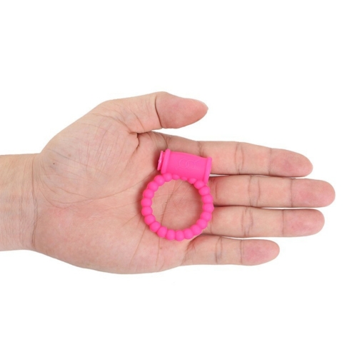 Эрекционное виброкольцо на член розового цвета Hision Beads Ring - 6