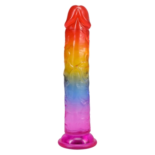 Фаллоимитатор реалистичный на присоске радужный Doc Johnson Crystal Jellies - 7 Inch - 4