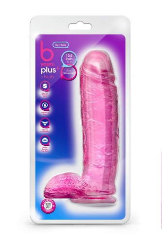 Фалоімітатор гігант реалістичний на присосці рожевий гелевий Blush b Yours - 5