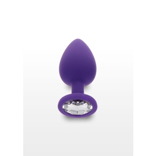 Анальна пробка кольору із кристалом фіолетового кольору Toy Joy розмір Large