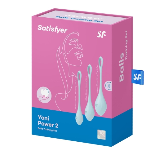 Набір вагінальних кульок Йоні намистин Satisfyer Yoni Power 2 Light Blue, діаметр 2-2, 5-3 см, Вага 22-44-73 гр - 5