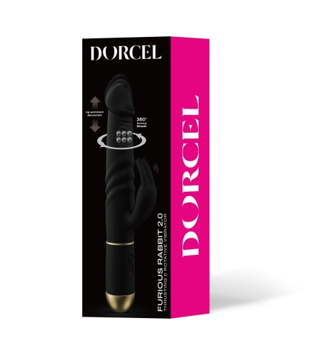 Вібратор кролик з зворотно поступальними рухами головки чорний Dorcel Furious Rabbit 2.0 - 9
