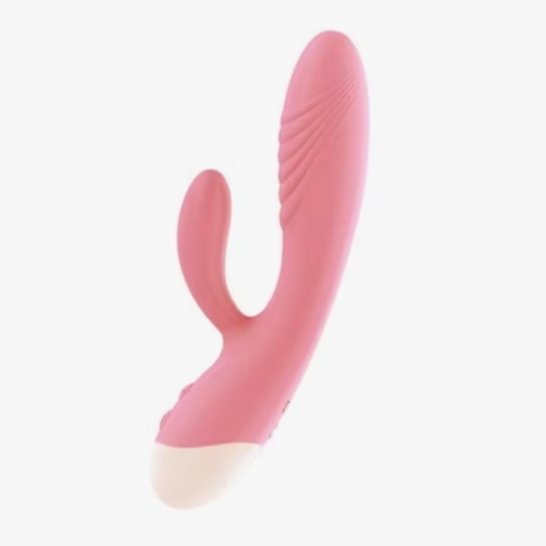 Вібратор кролик вагінальний та з відростком для клітора рожевий Blue massager - 1