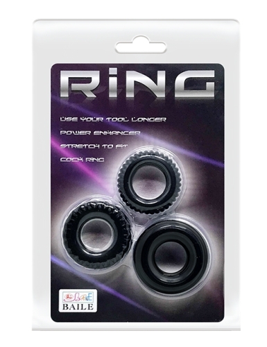 Набор из 3 эрекционных колец на пенис LyBaile Ring - 8