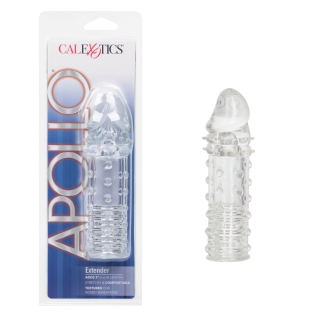 Реалістична насадка що подовжує з рельєфом прозорого кольору California Exotic Novelties Extender Clear