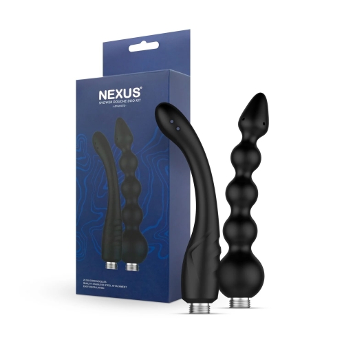 Набор насадок для анального душа черного цвета Nexus Advanced Shower Douche Duo Kit 2 штуки - 8