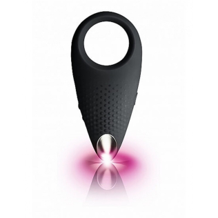 Эрекционное кольцо для члена с вибрацией черное ROCKS-OFF EMPOWER COUPLES STIMULATOR