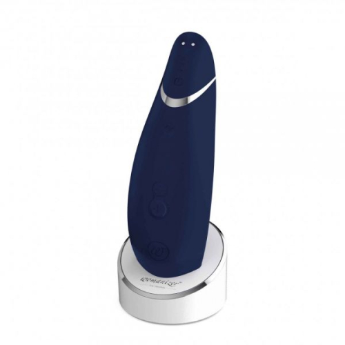 Бесконтактный вакуумный клиторальный стимулятор синий Womanizer Premium - 4