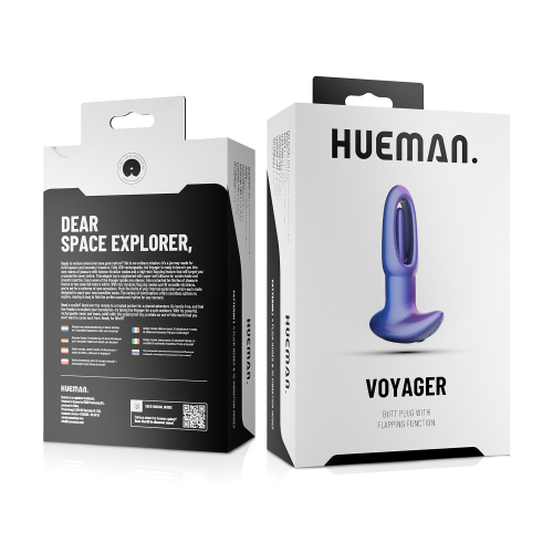 Анальна вібропробка з язичком і пультом дистанційного керування Hueman Voyager Butt Plug With Tapping - 9