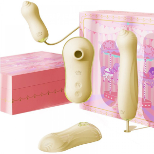 Набір секс іграшок Zalo UNICORN Vibratrion Thrusting Set жовтий
