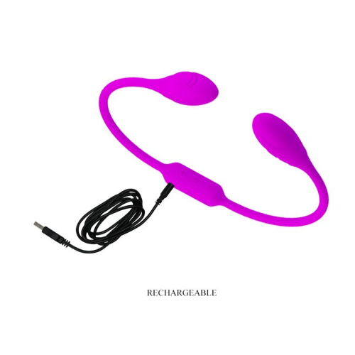Гибкий вибростимулятор унисекс для пар силиконовый розовый Lybaile Dream Lover's Whip - 9