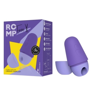 Клиторальный вакуумный вибратор силиконовый фиолетовый Romp Free X Clitoral Stimulator Lid 10 Levels Rechargeable 
