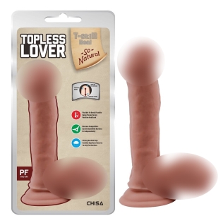 Фалоімітатор реалістичний на присоску беженый з мошонкою CHISA Topless Lover
