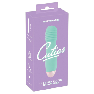 Вибростимулятор с необычной структурой салатового цвета Soft Silicone Cuties Mini Vibrator