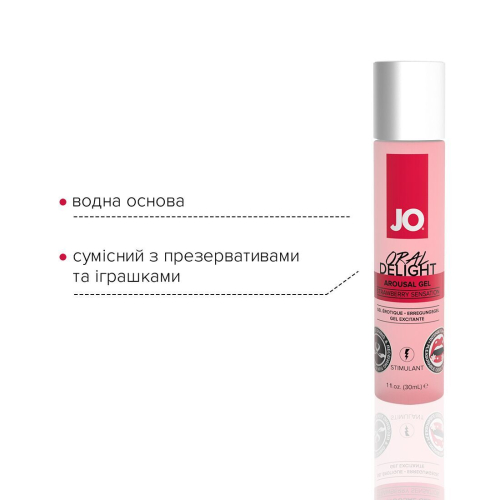Возбуждающий гель для оральных ласк System JO ORAL DELIGHT - STRAWBERRY SENSATION (30 мл) (Систем Джо) - 4