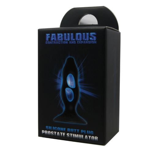 Анальная пробка с отверстиями на присоске силиконовая черная Baile Fabulous Silicone Butt Plug - 5
