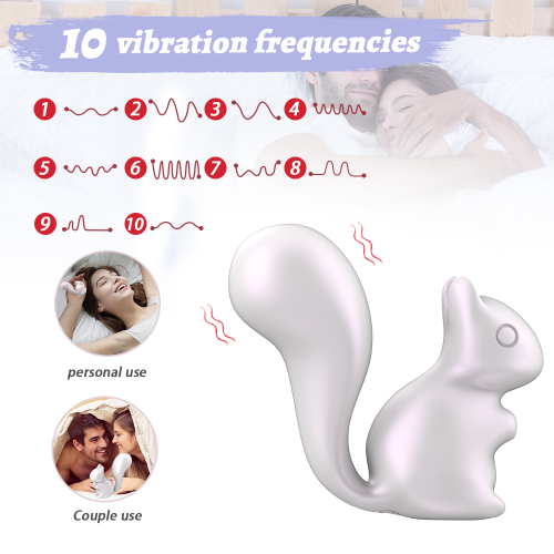 Мини-вибратор клиторальный в форме белочки белый Every Night Toys Debbie 10 режимов вибрации - 4