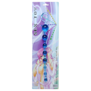 Анальные бусы синие Jelly Anal Beads