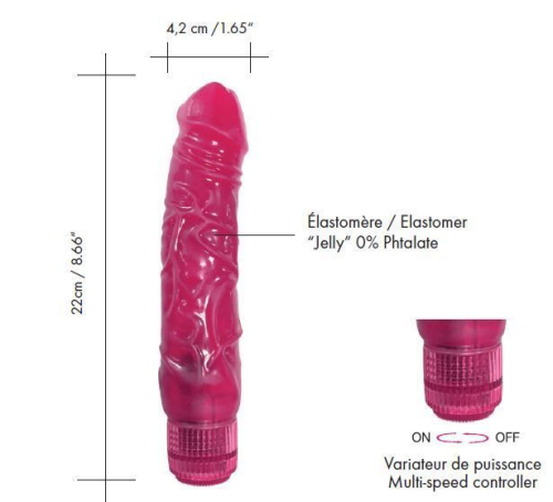 Реалістичний вібратор водонепроникний рожевий Dorcel Jelly Boy - 3