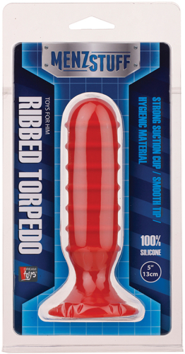 Анальна пробка на присоску MENZSTUFF Ribbed Torpedo DONG 5INCH - 2