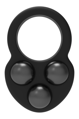 Эрекционное кольцо на член с тремя утяжелителями черное Dreamtoys RAMROD - 2