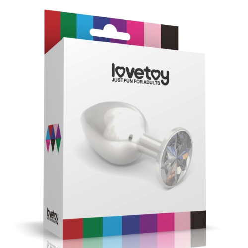 Анальная пробка серебристого цвета с кристаллом фиолетового цвета Lovetoy Rosebud Plug - 2