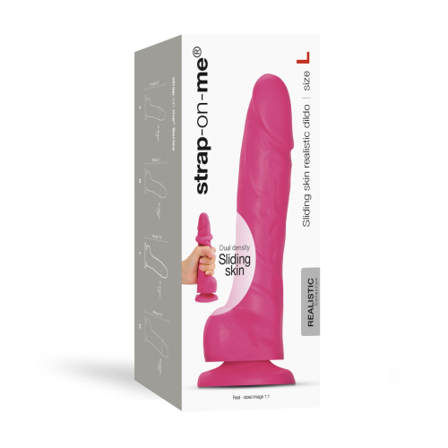 Фаллоимитатор Strap-On-Me SLIDING SKIN REALISTIC DILDO FUCHSIA - L - 7