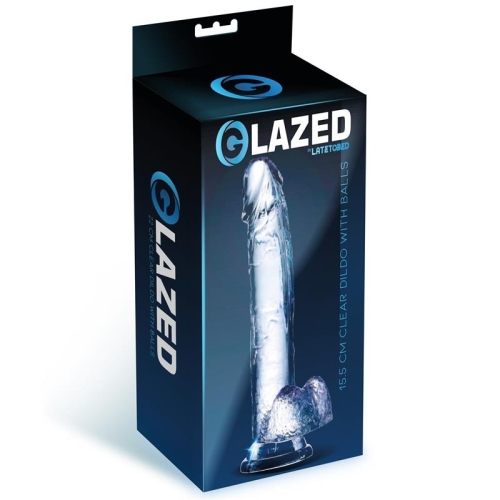 Фаллоимитатор реалистичный на присоске прозрачного цвета Latetobed Realistic Dildo Testicles Crystal - 2