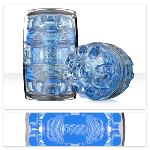 Мастурбатор Рот с имитацией орального секса голубого цвета Fleshlight Quickshot Turbo Blue Ice - 1